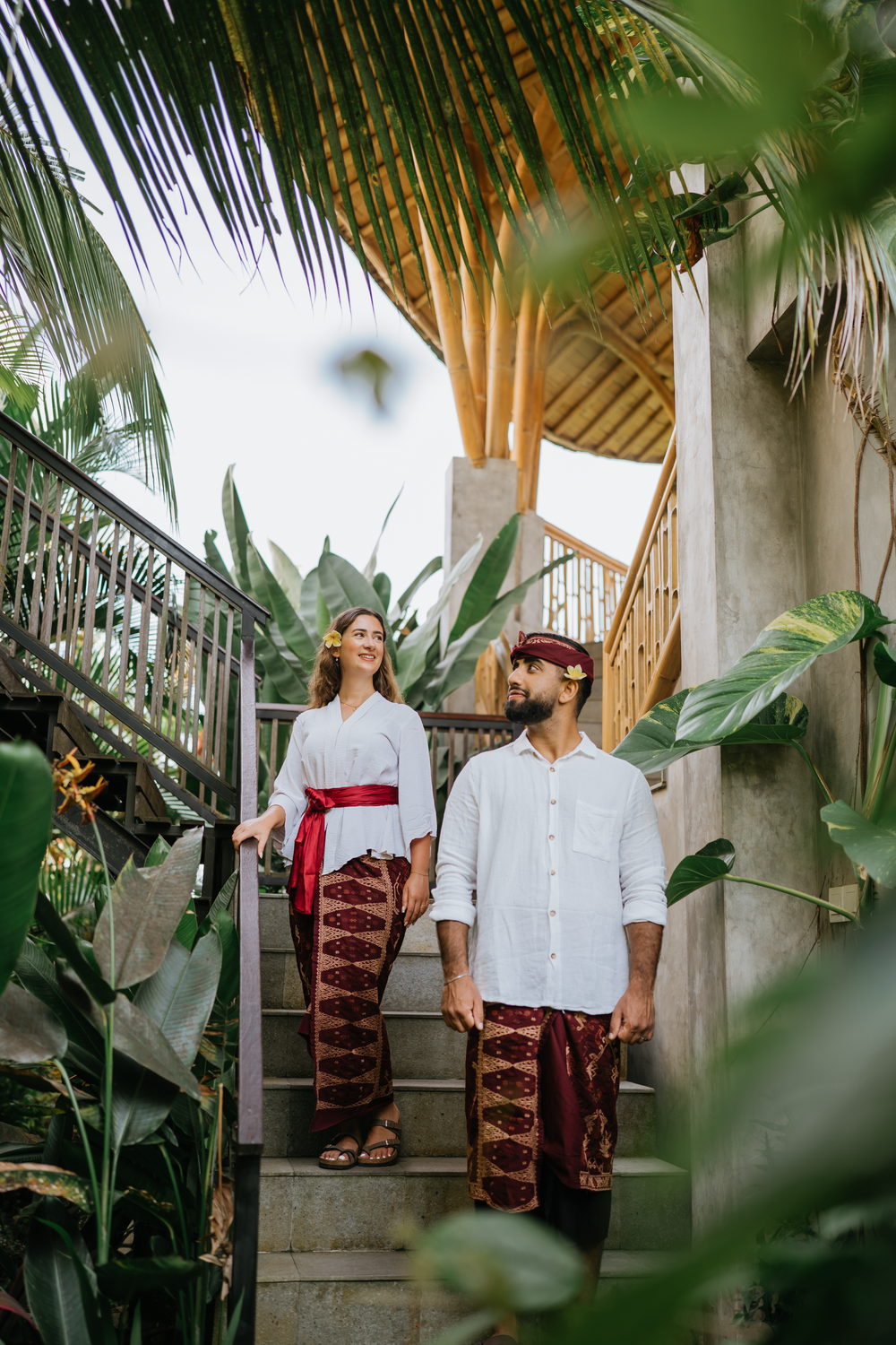 Professional photographer capturing a Balinese costume couple session at The Wakanda.