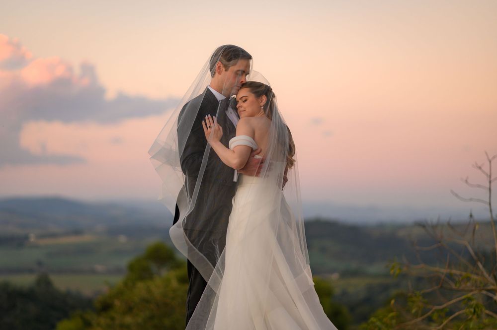 casamento no terras de clara com por do sol no mirante
