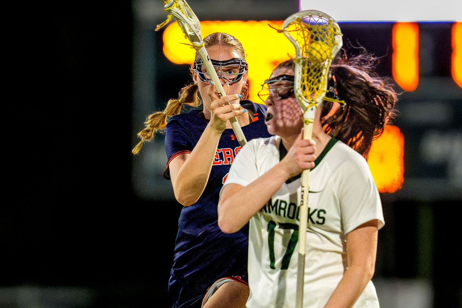 Hershey and Trinity girls lacrosse game action, by Deanna Fox, SportsFox Photography based in Hershey PA