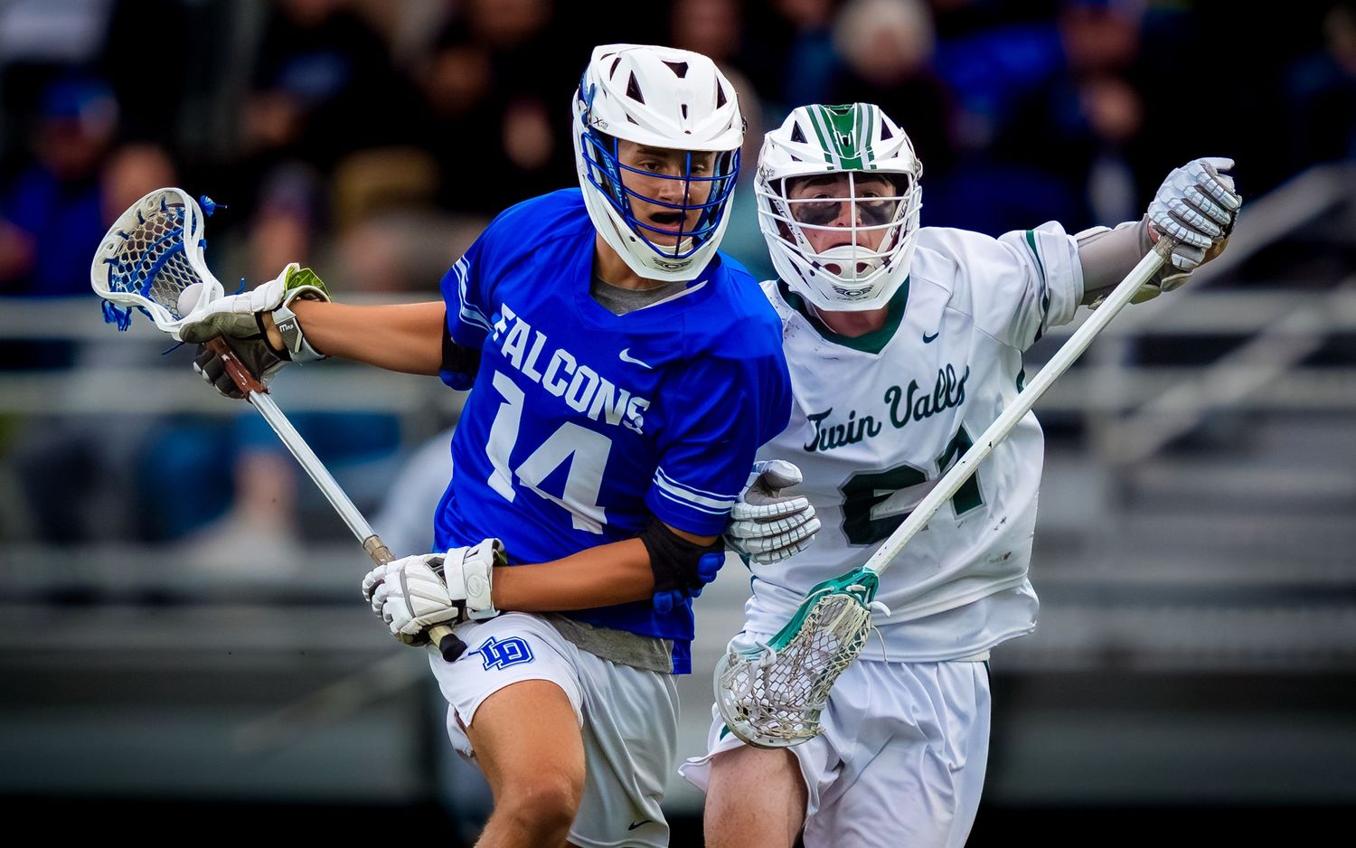 Lower Dauphin lacrosse player driving past Twin Valley in the PIAA semifinal, by Deanna Fox, SportsFox Photography based in Hershey PA