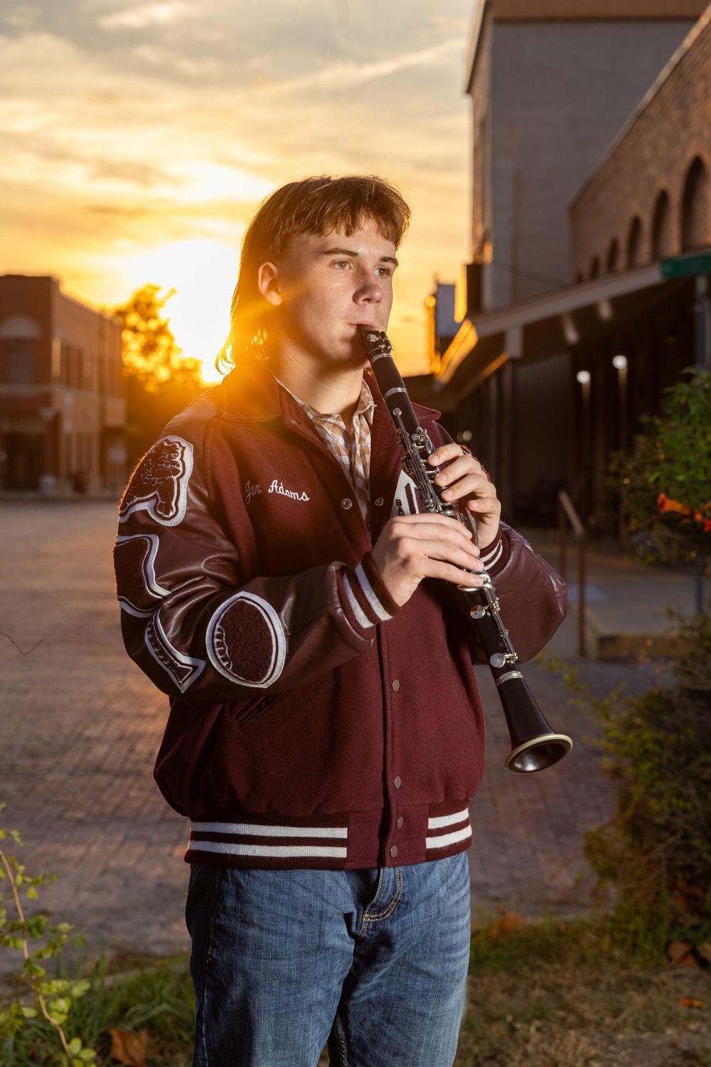 boy clarinet player high school senior photos