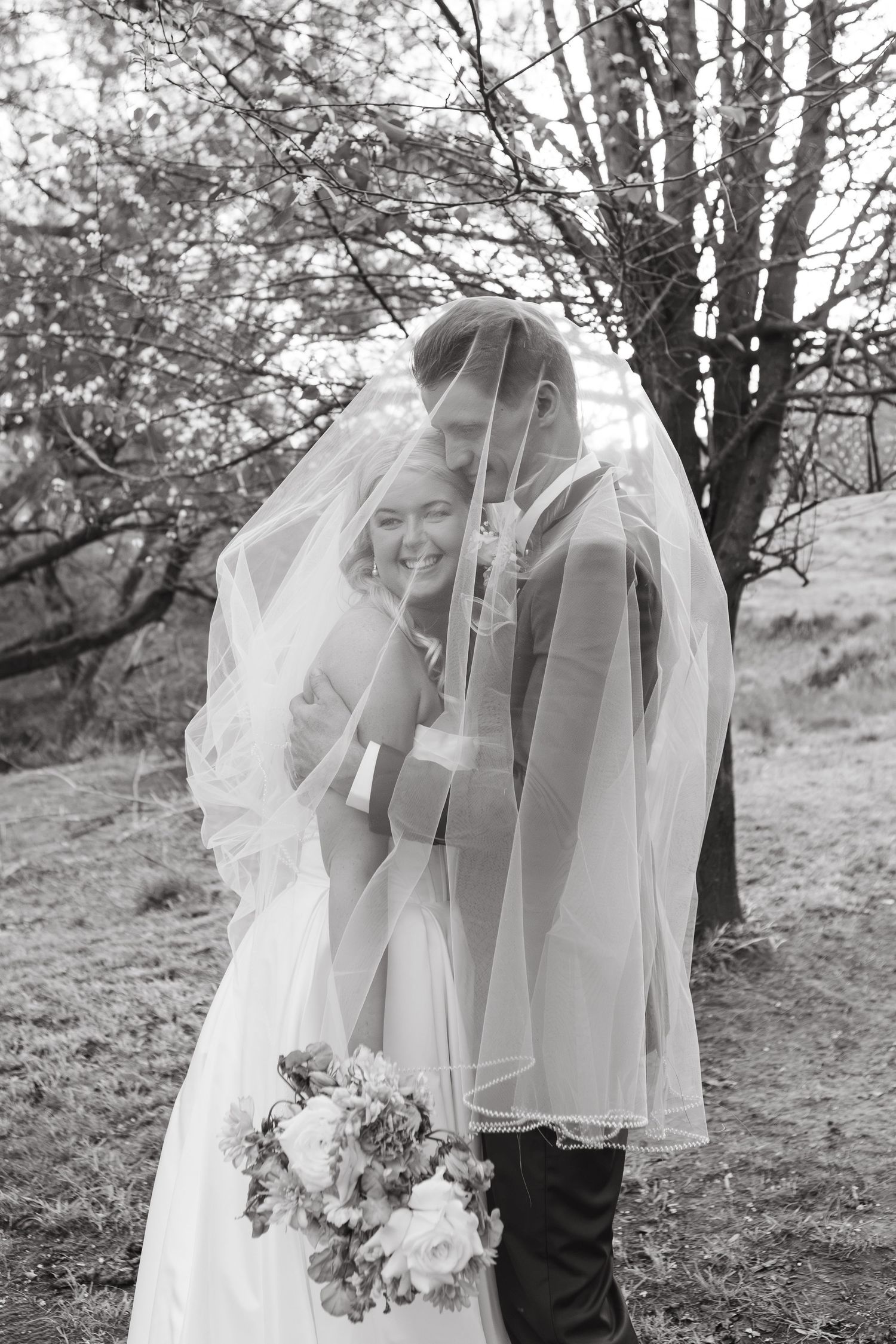 Jess and Lachie enjoying sunset wedding portraits at Dungog Weddings in the Hunter Valley NSW