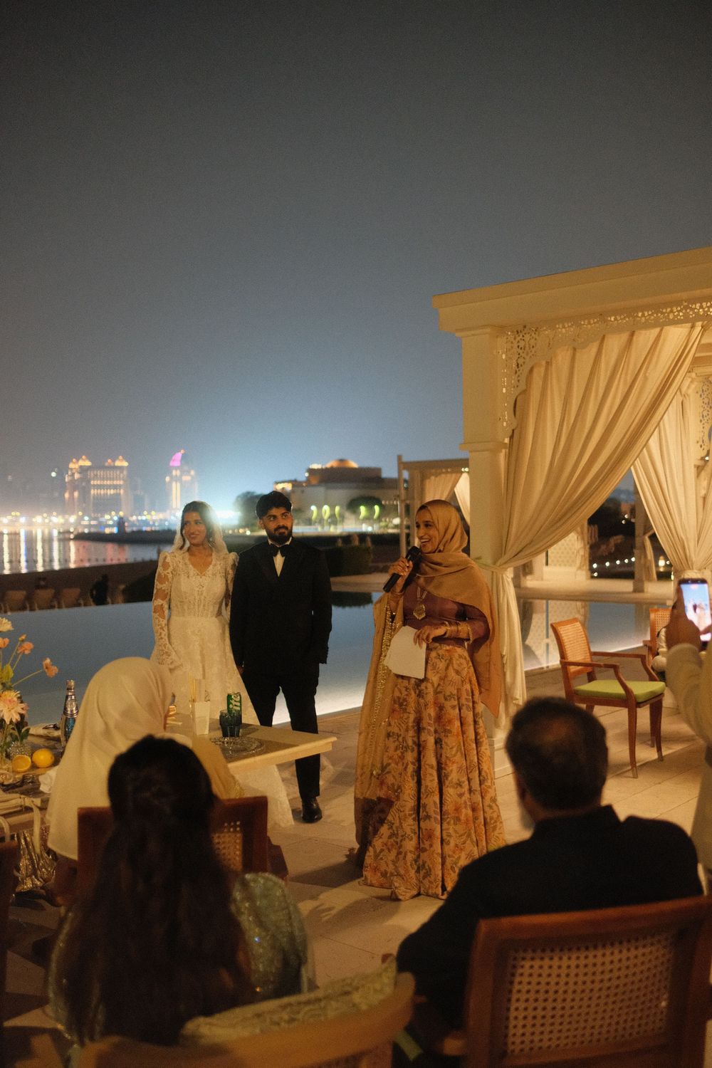 Wedding speech at a fusion wedding at the Chedi Katara, Doha, Qatar. Destination wedding