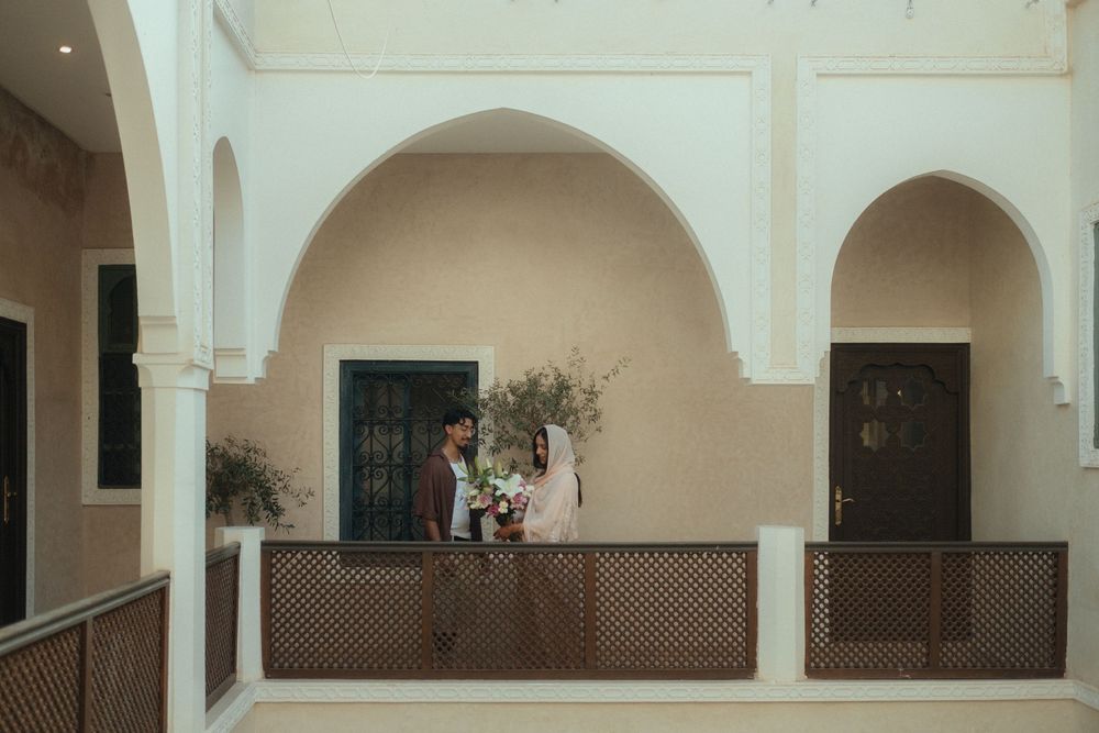 candid photo of couple in Morocco