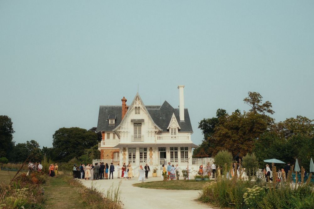 Destination wedding reception in France on the coast of Normandy.
