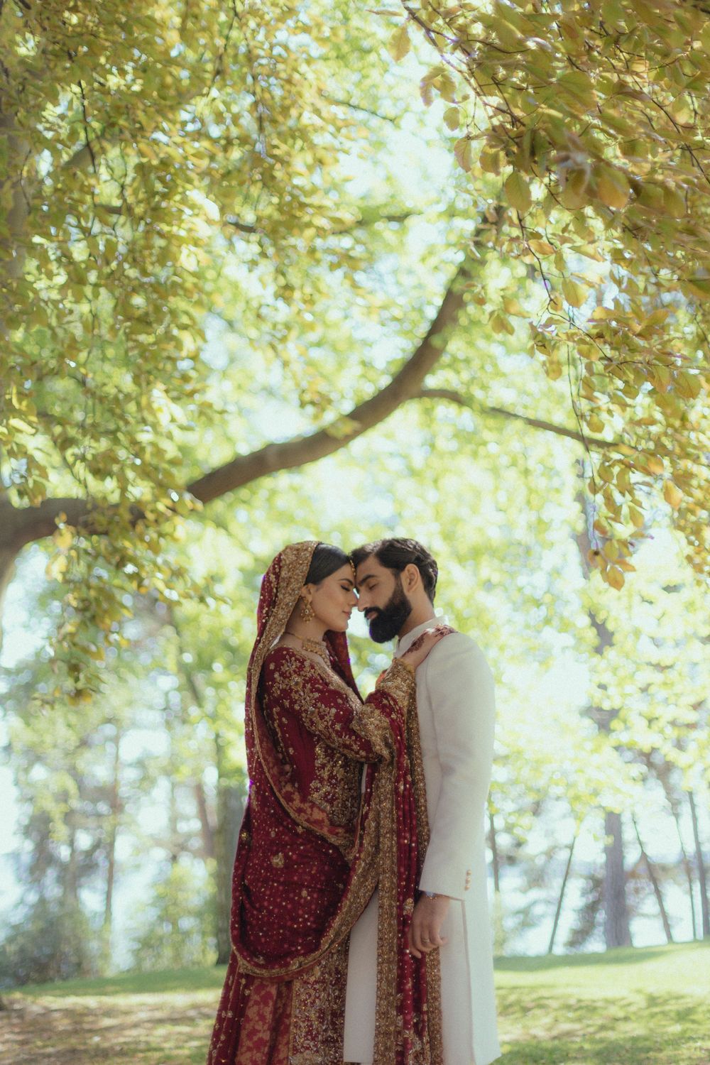 Pakistani bride and groom relaxed couple shoot in Oslo, Norway.