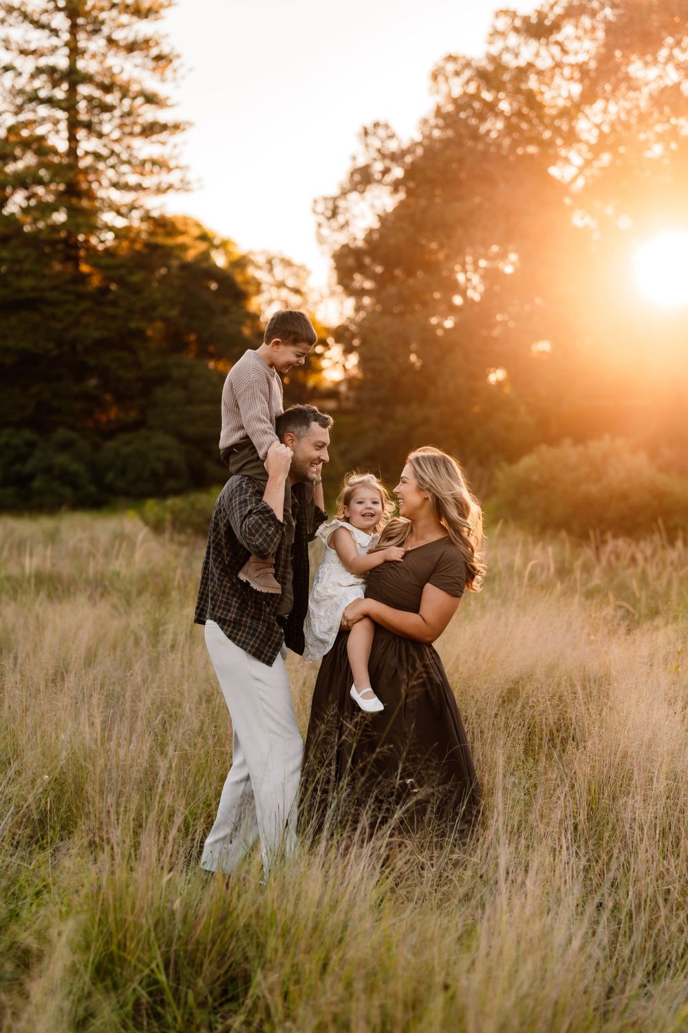 Golden hour Sydney family photography in Centennial Park