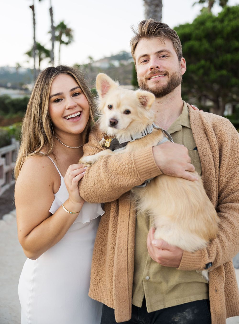 Engagement session in Laguna Beach with dog