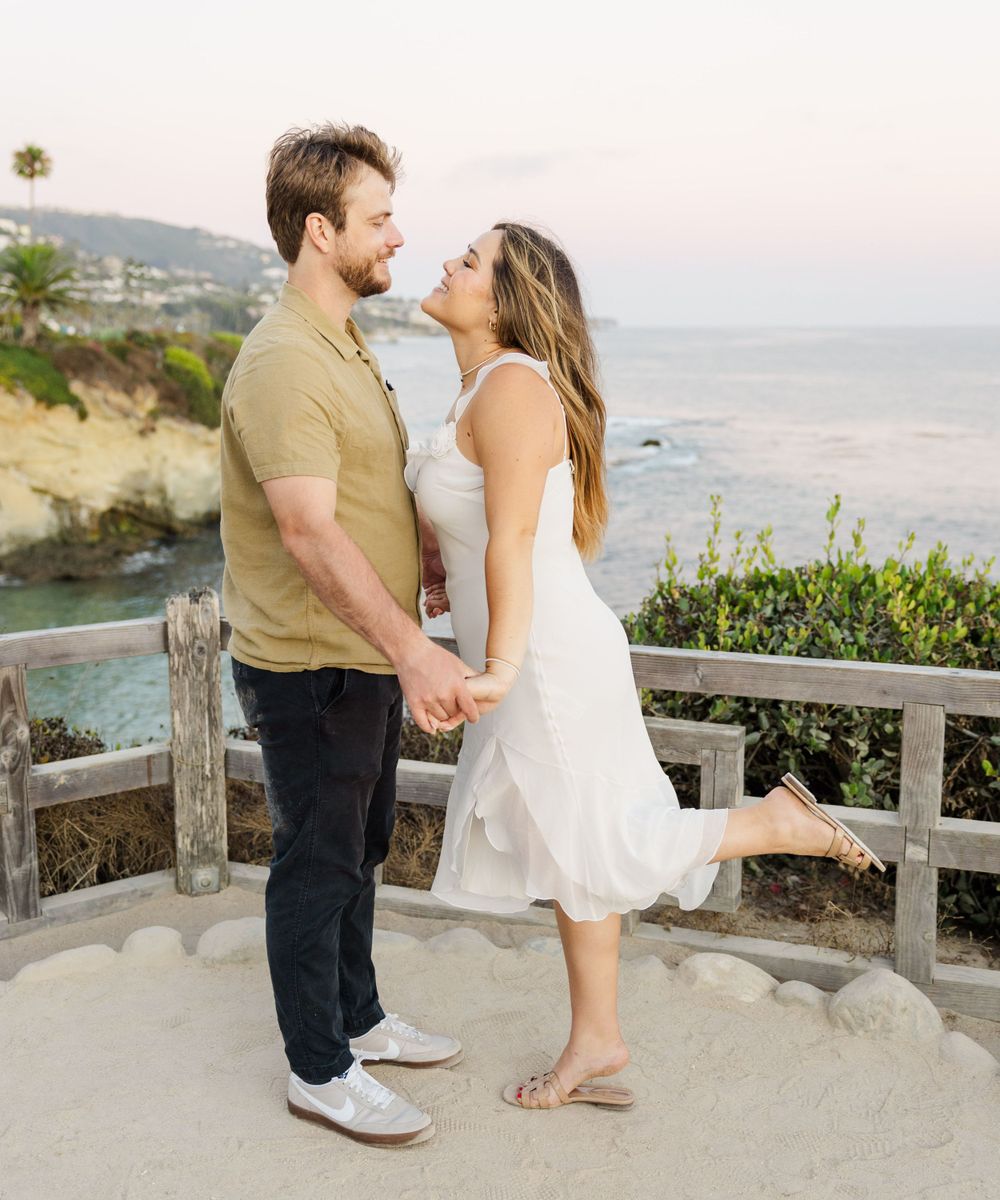 Engagement session at golden hour in Laguna Beach