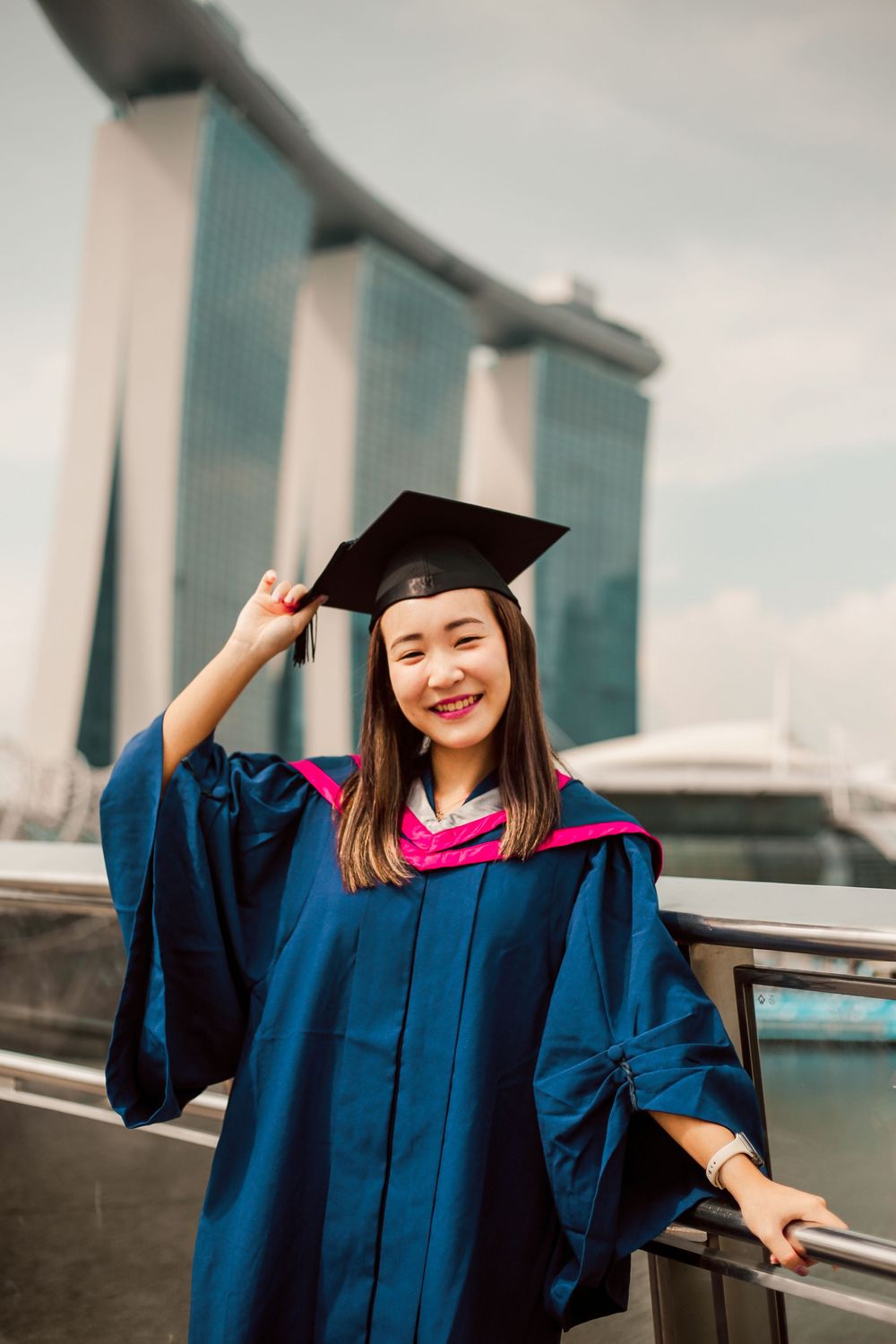 solo portrait graduation shoot for an university graduate at outdoor scenery in singapore