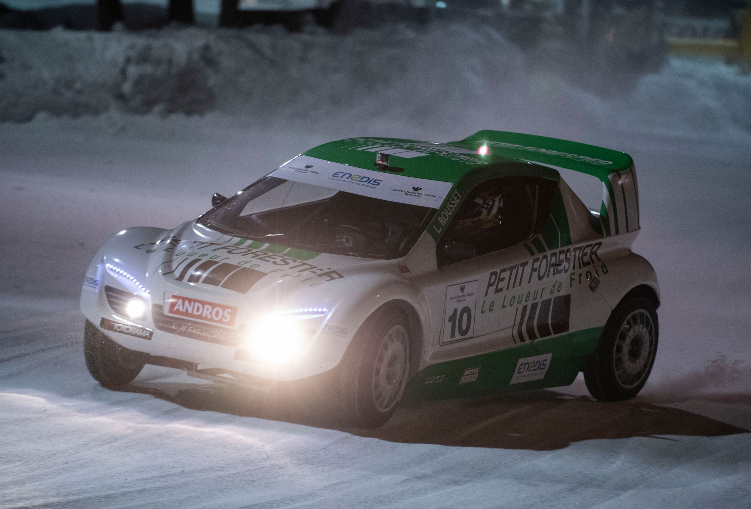 Motor ice racing in Serre Cheveliere, France.