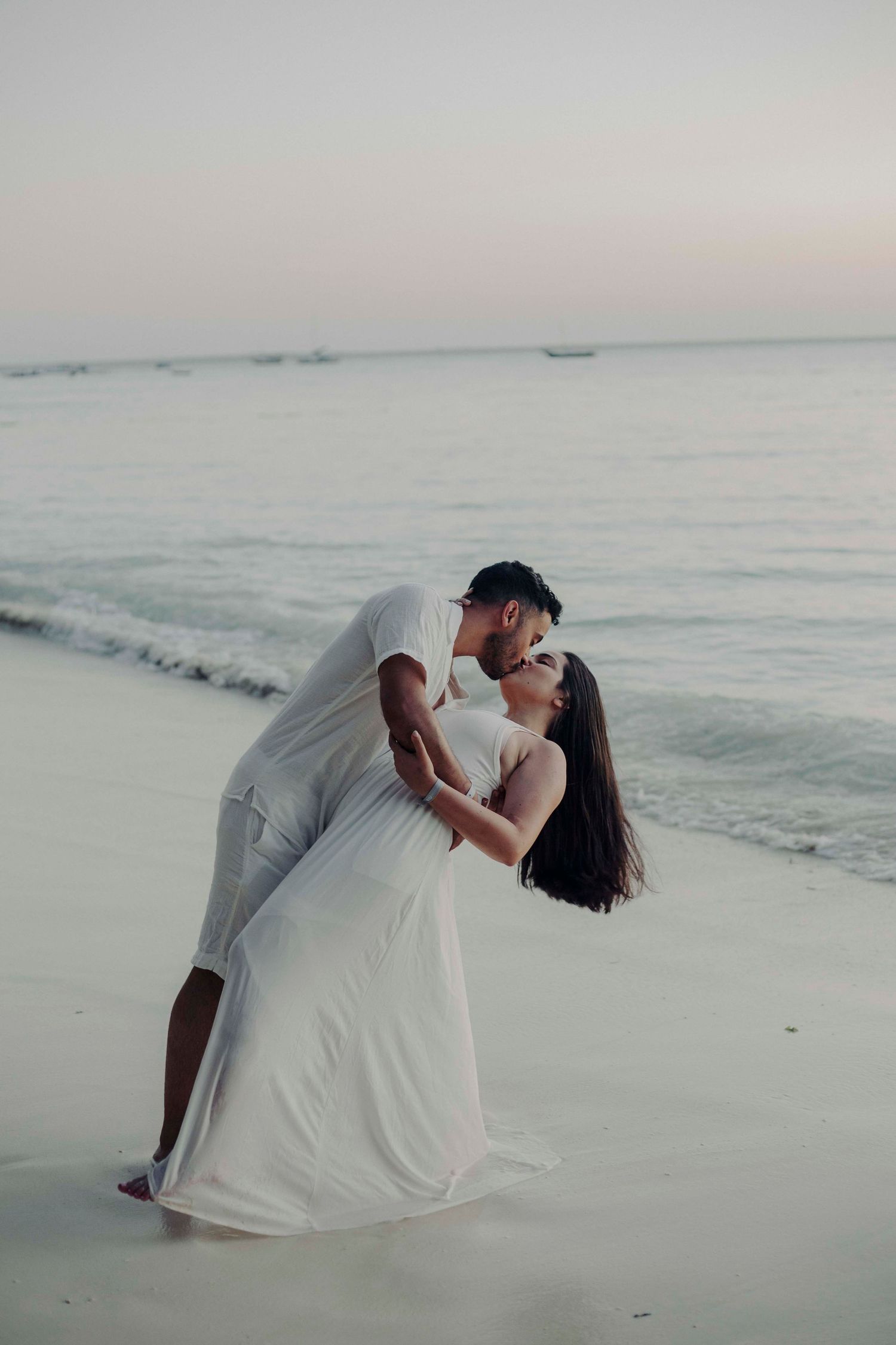 Intimate proposal photoshoot on Zanzibar beach