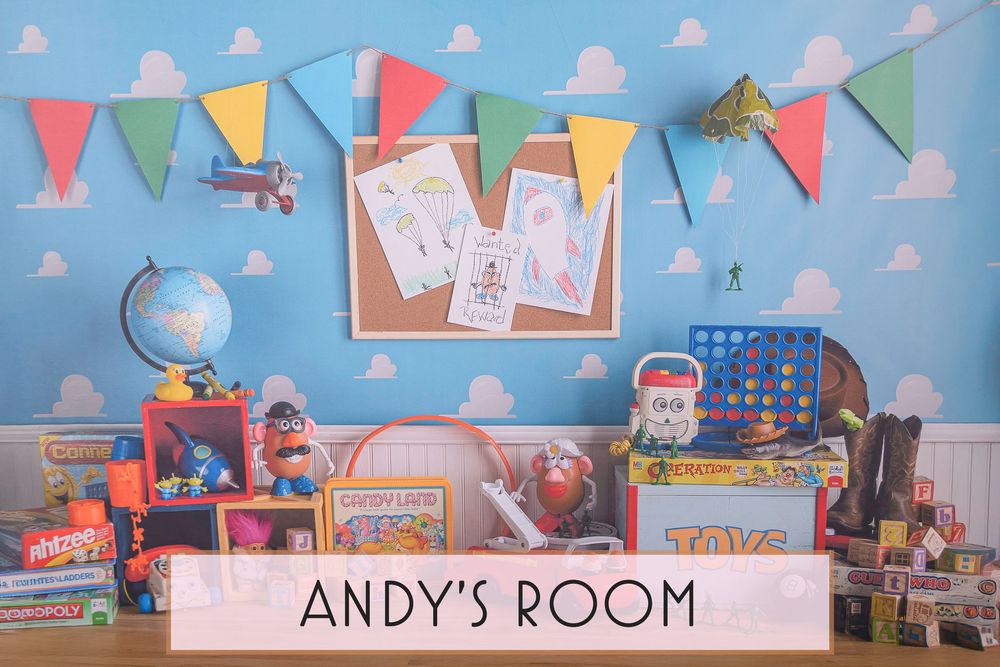 Andy's Room Toy Story Cake Smash Theme - Bear and Bunny Photography