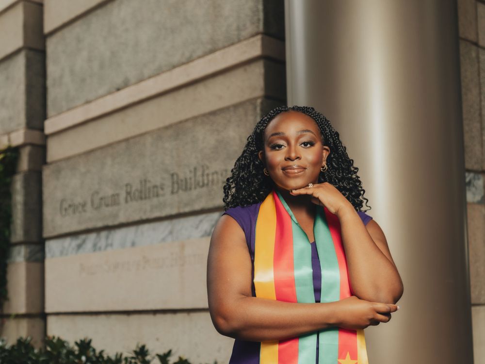 Graduate portrait outdoors, emory, nursing major