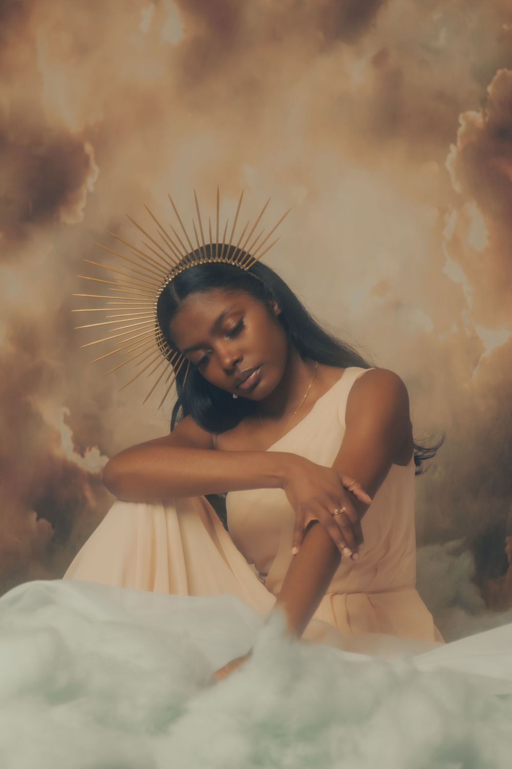 Creative studio photo session, divine goddess, high art
