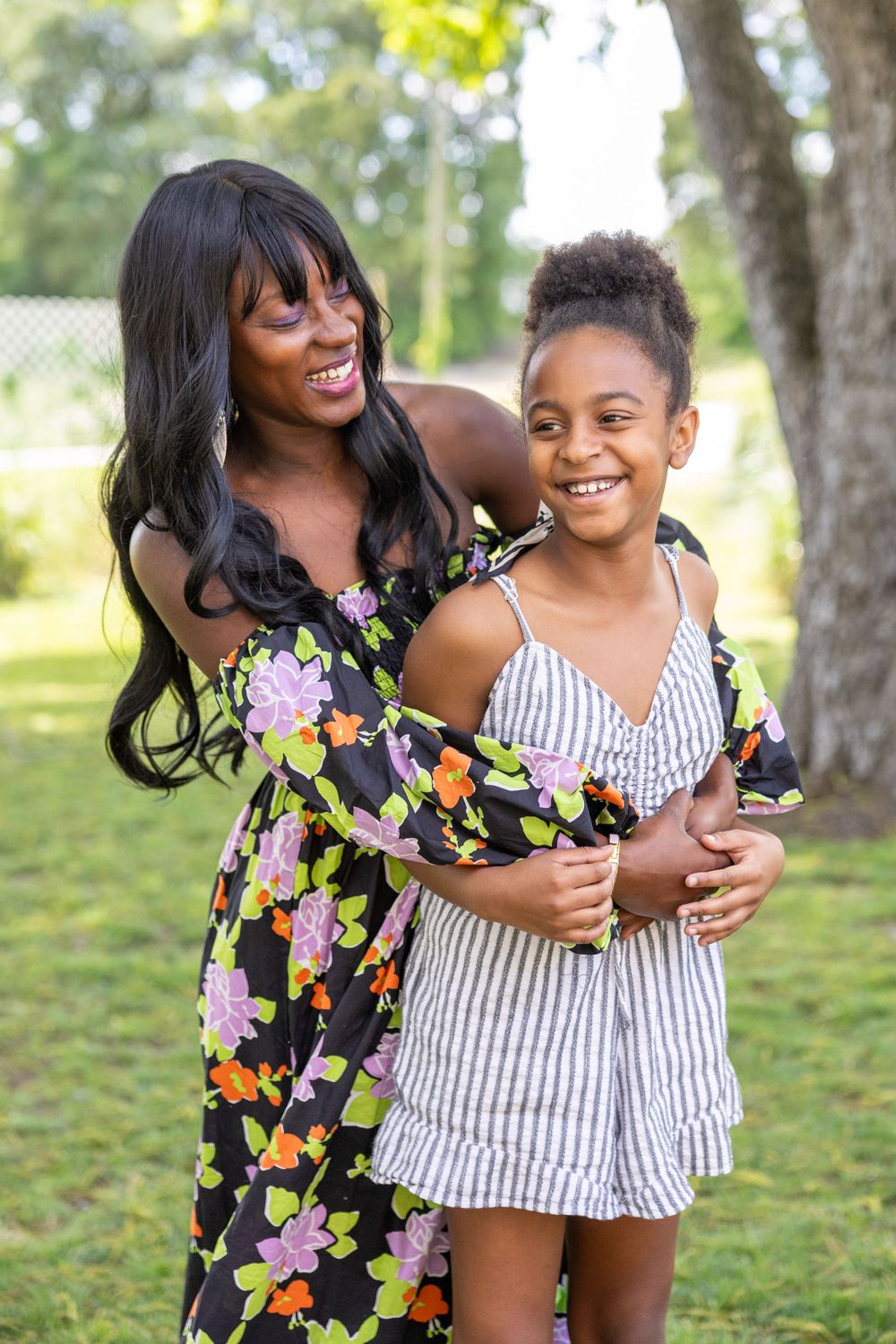 A mom and daughter pose for a photo at the House on Barber Mill in Clayton, NC.