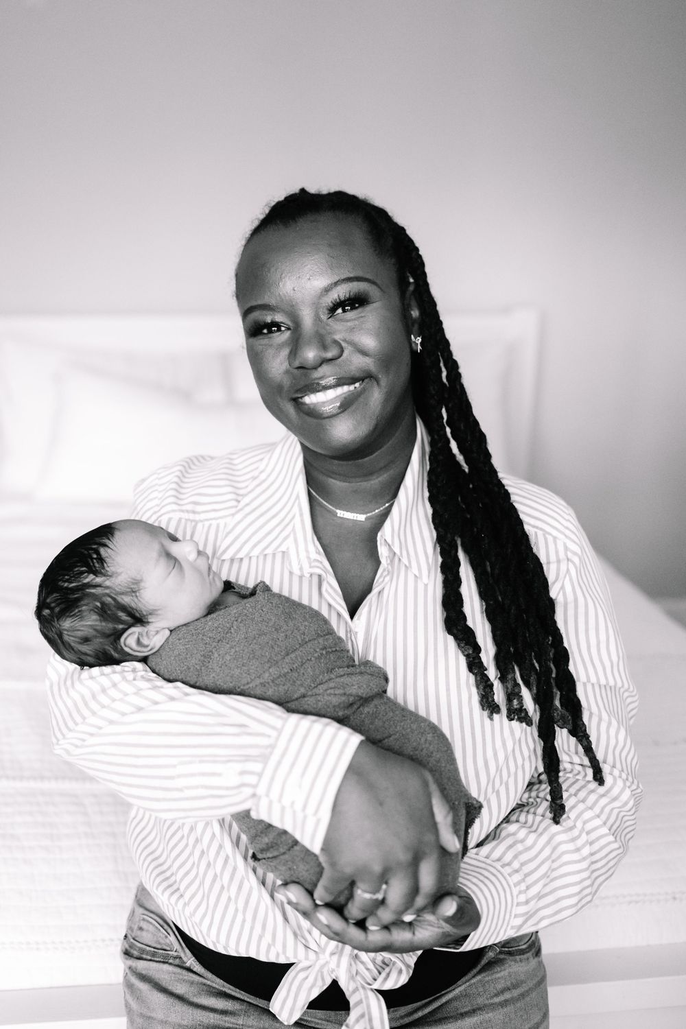 Newborn baby boy in Marietta GA with his mom