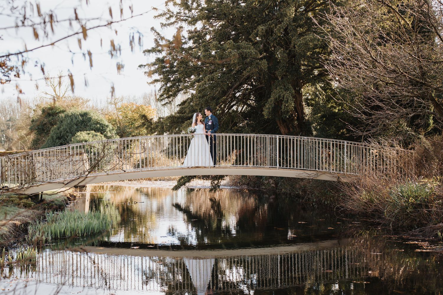 Golden hour wedding photography at Caswell House in Oxfordshire.