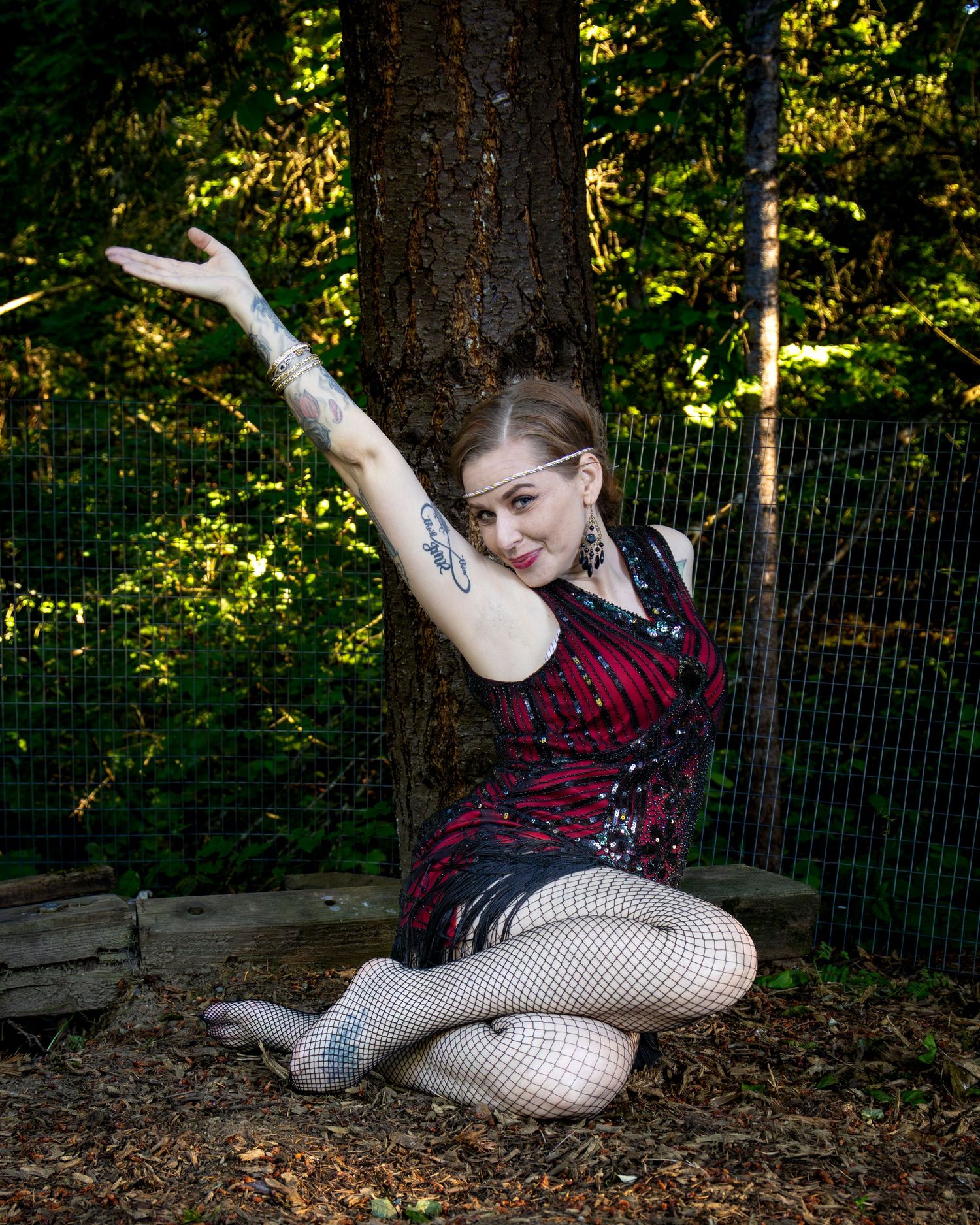 Brianne wearing her 1920 flapper dress