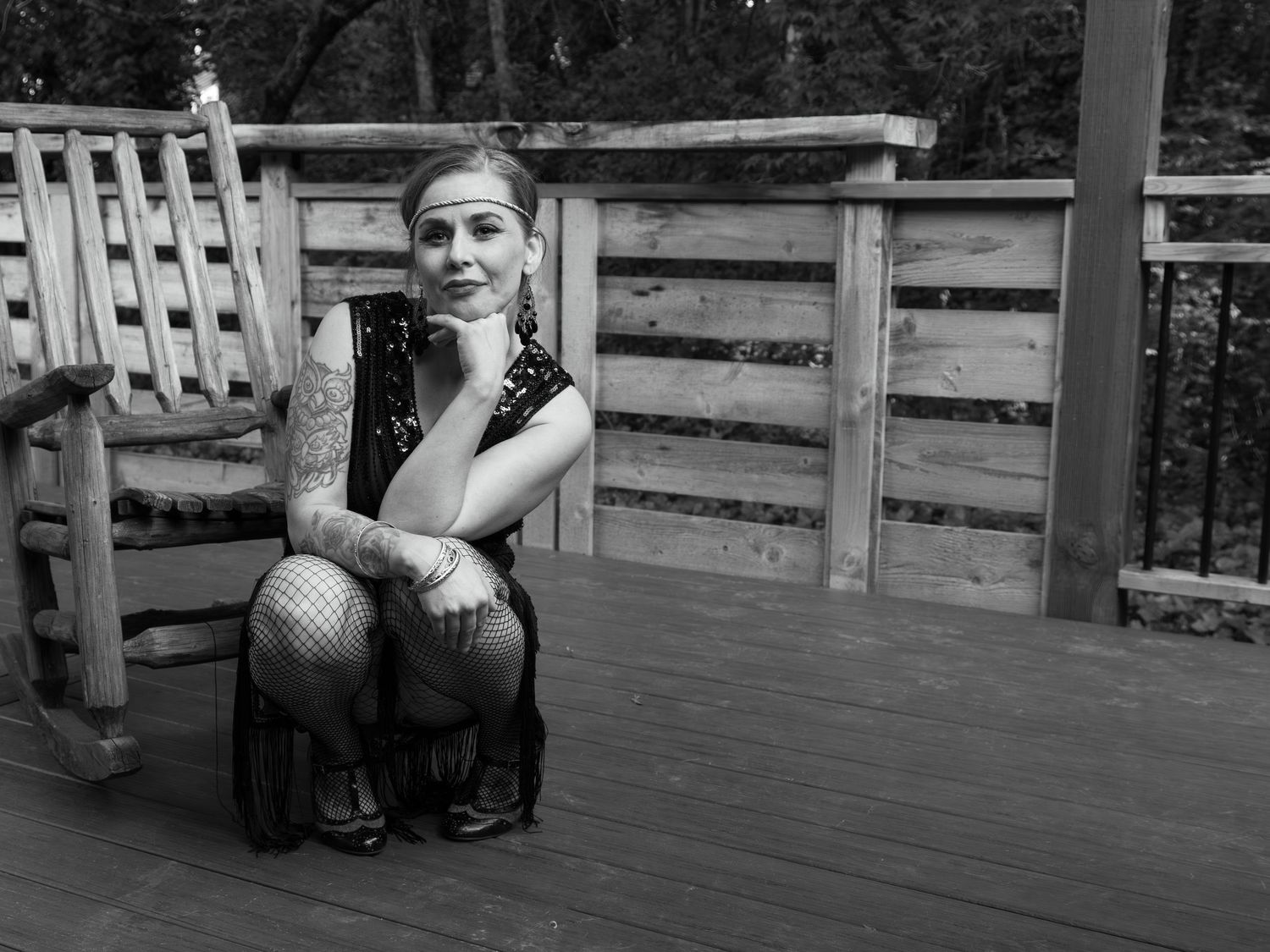 Brianne wearing her 1920 flapper dress