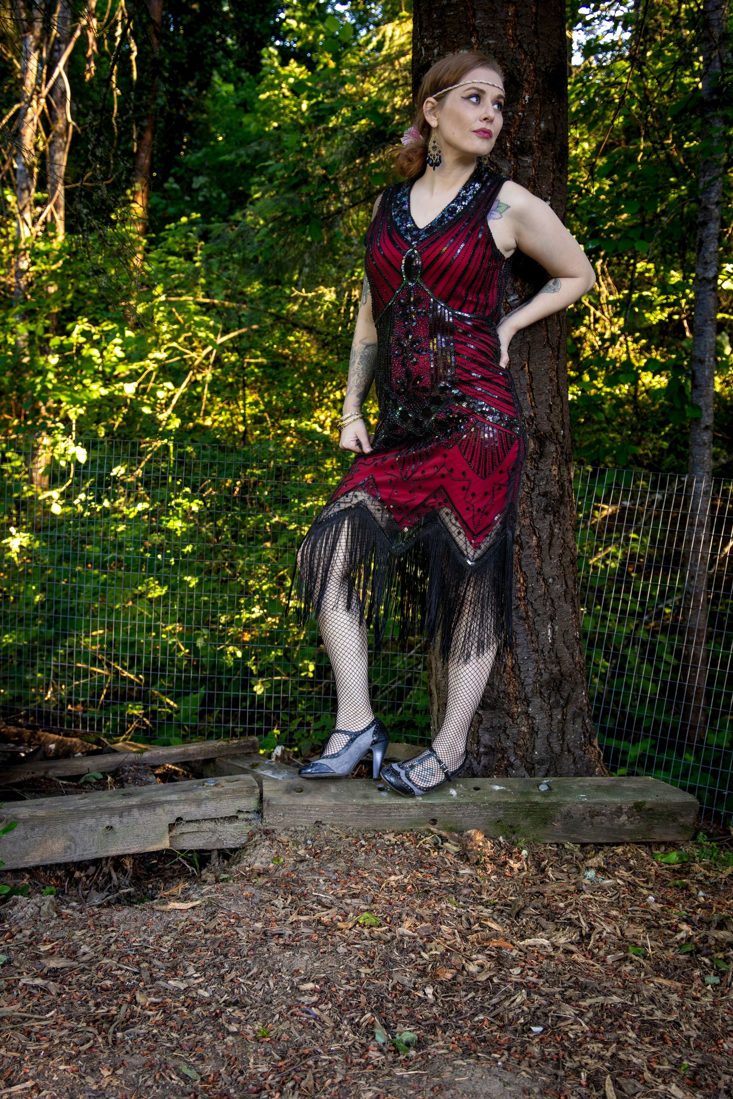 Brianne wearing her 1920 flapper dress