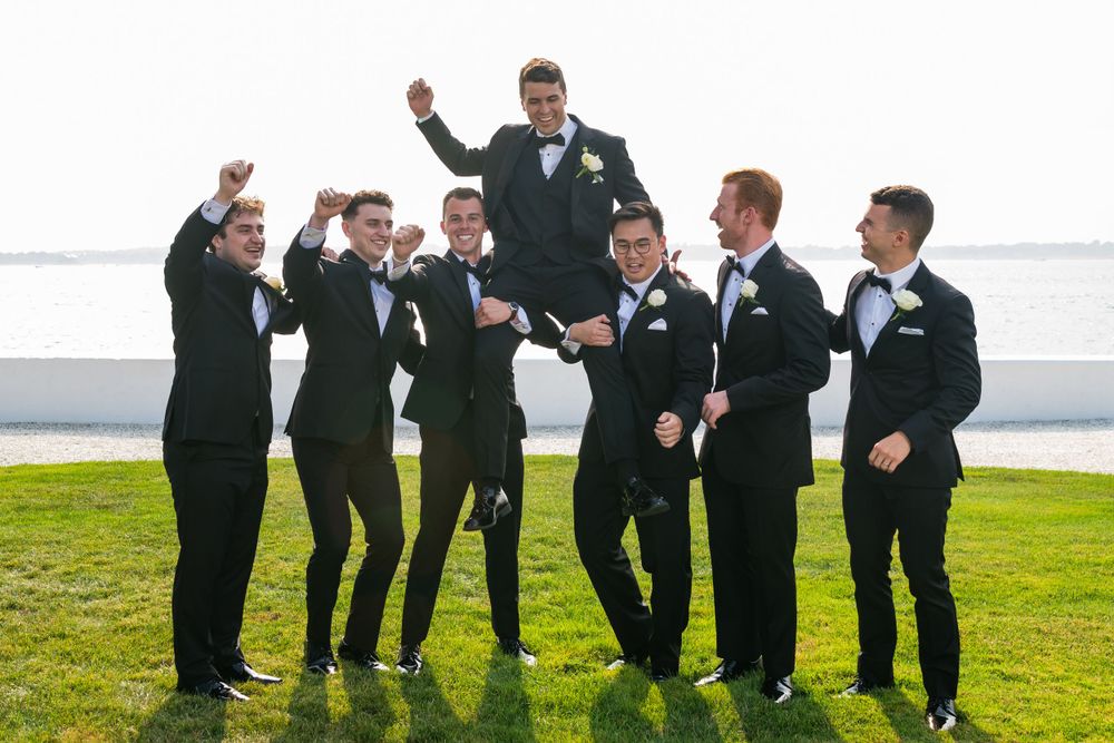 Creative professional Rhode Island wedding photographer capturing authentic moments at Belle Mer in Newport