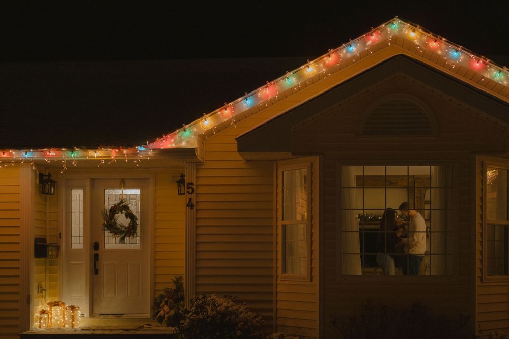 family inside of the house in the evening
