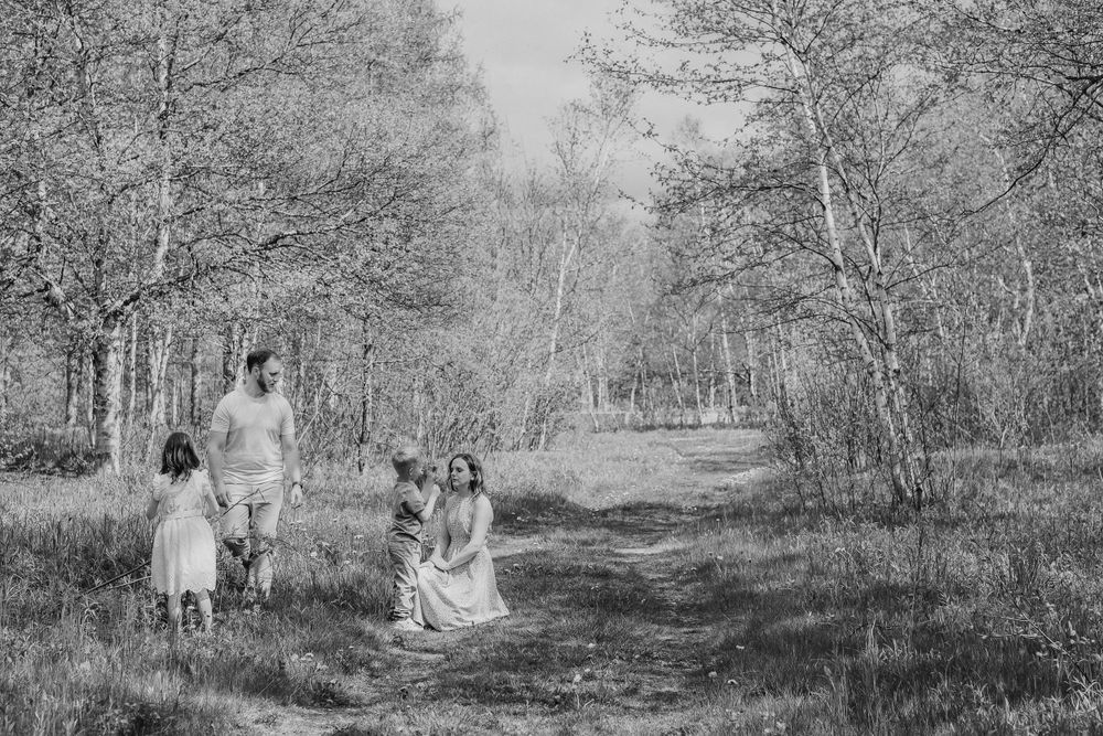 family playing outside