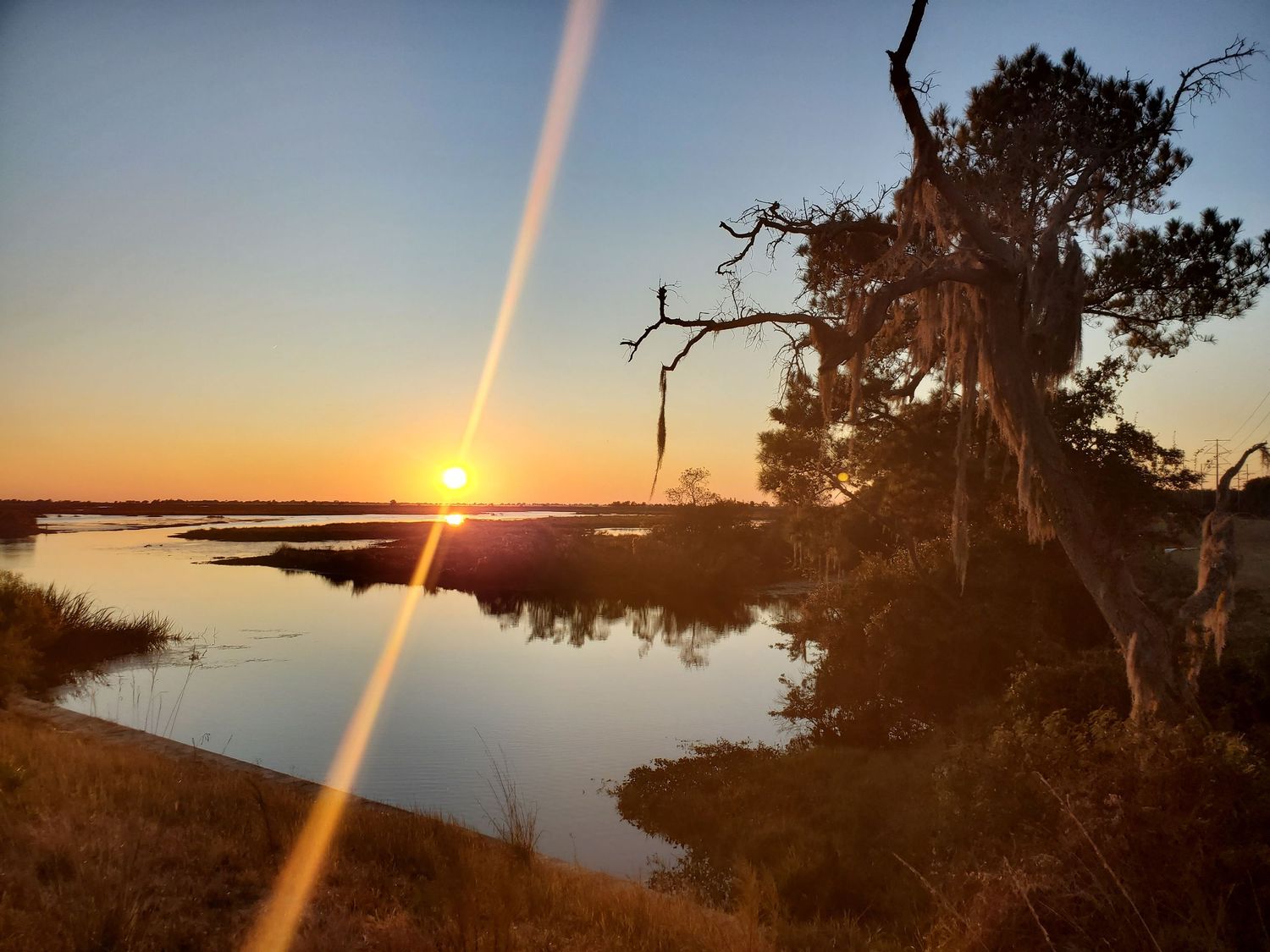 Sunset, Lake, Outdoors