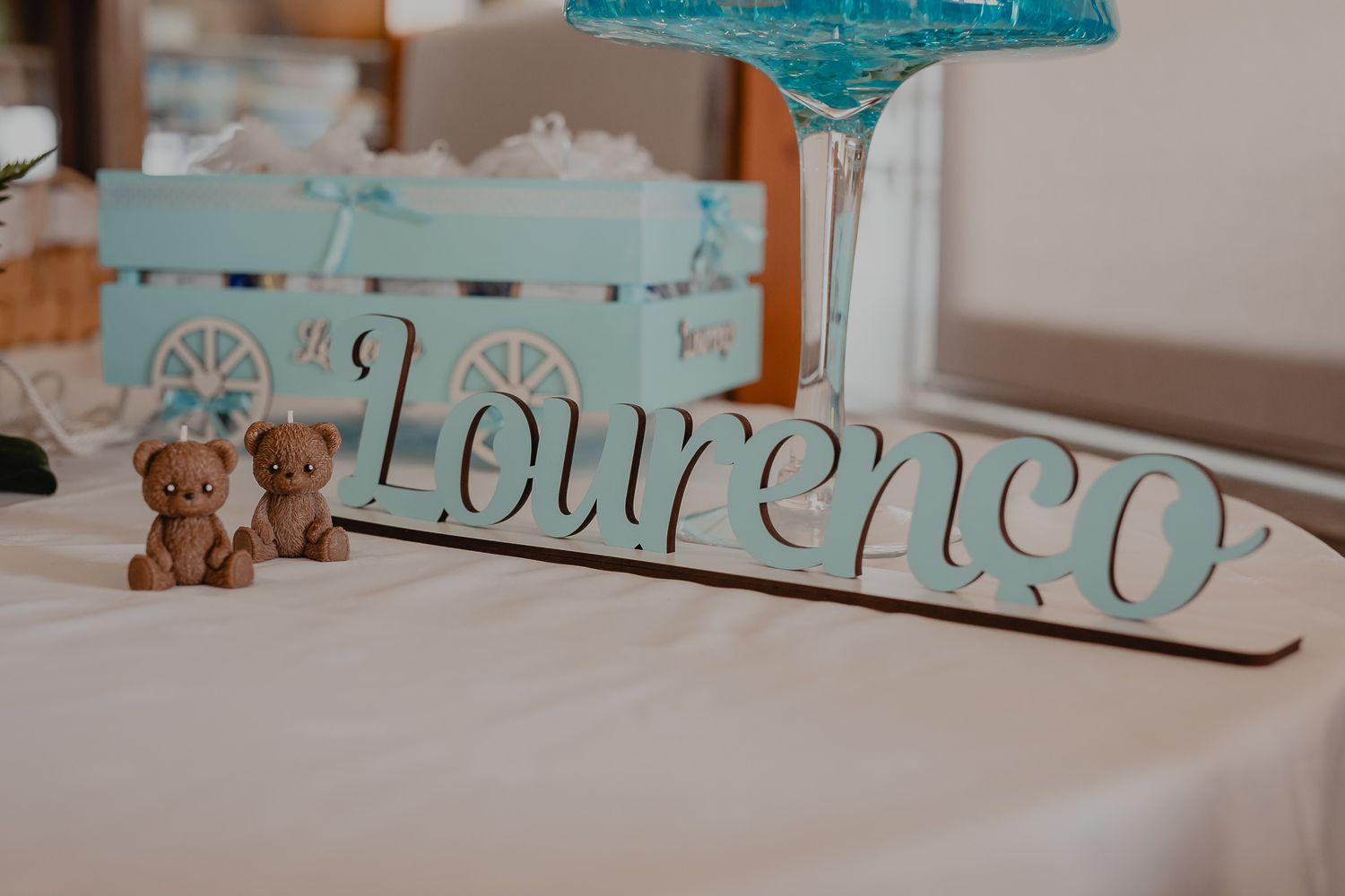 Rustic wedding decor details featuring wooden signs and romantic decorative elements.