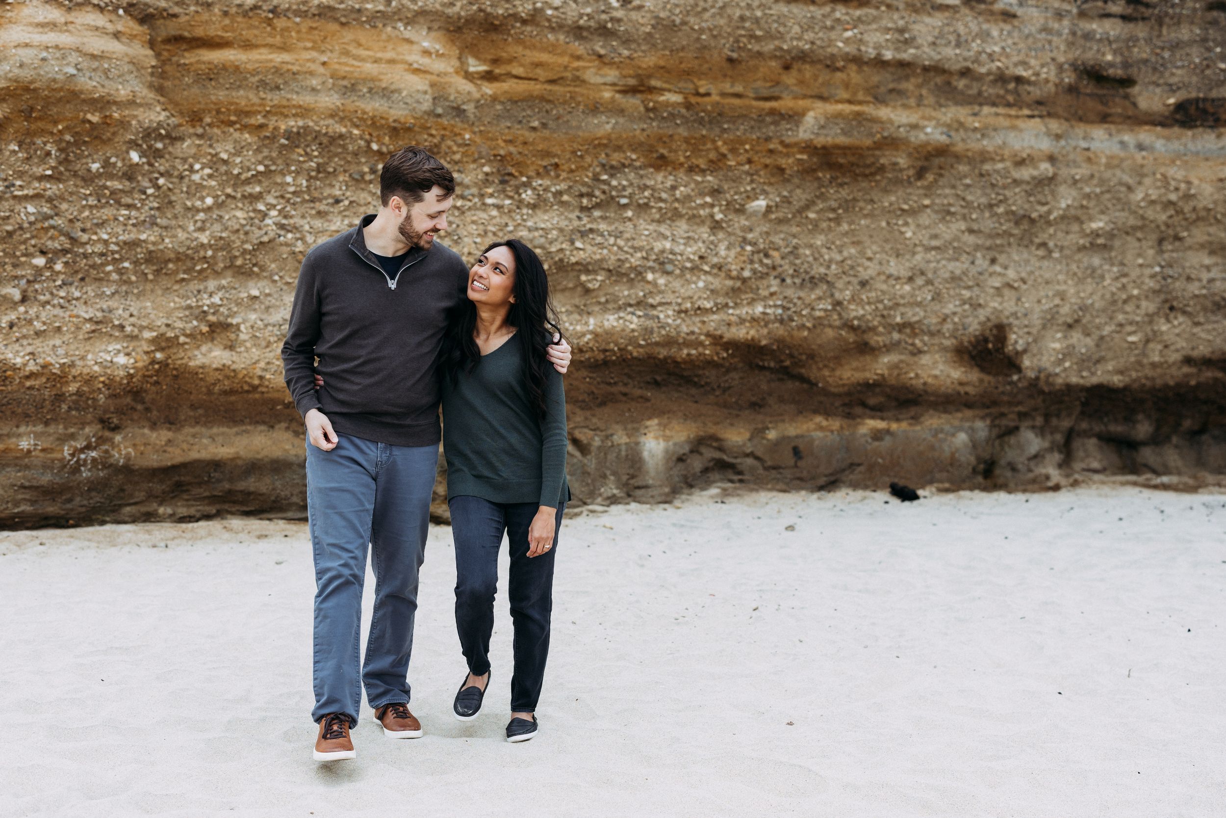 Half Moon Bay cliffside engagement photo