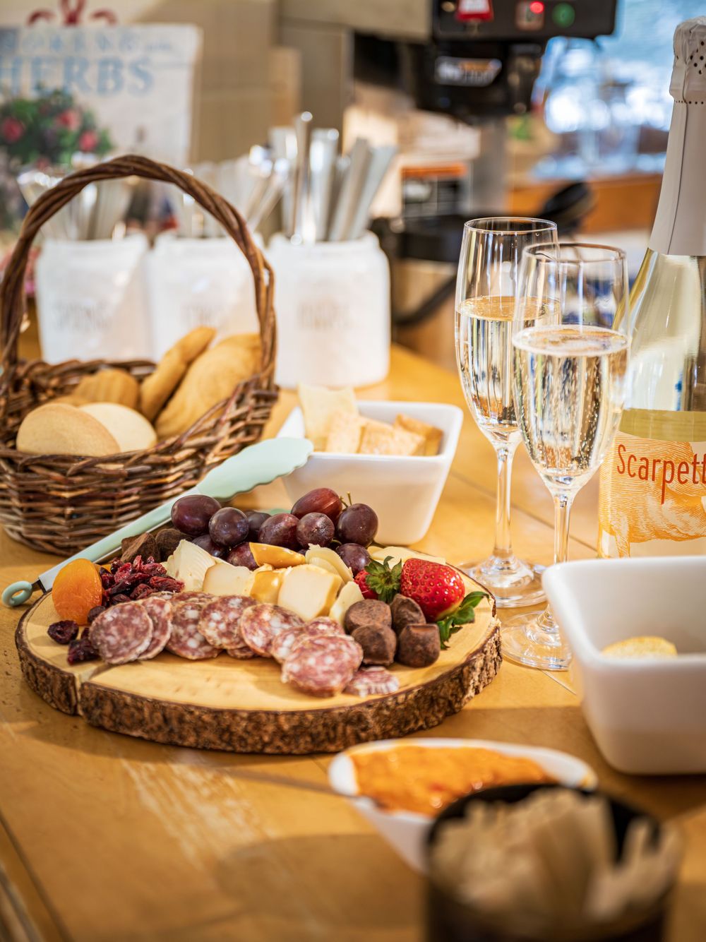 Shot of a charcuterie board at the Minturn Inn by Denver Hospitality, Travel & Tourism photographer Captain Colorado Photography.