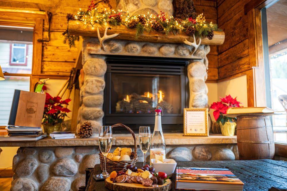 Shot of a charcuterie board/fire place at the Minturn Inn by Denver Hospitality, Travel & Tourism photographer Captain Colorado Photography.