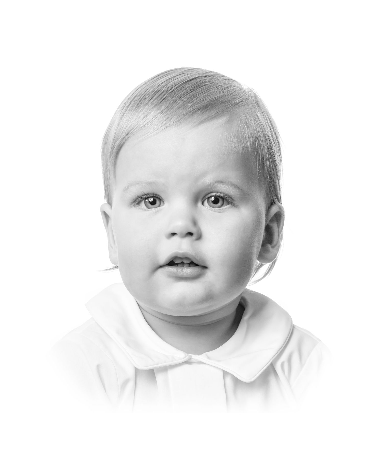 Child Heirloom Portrait Black and White