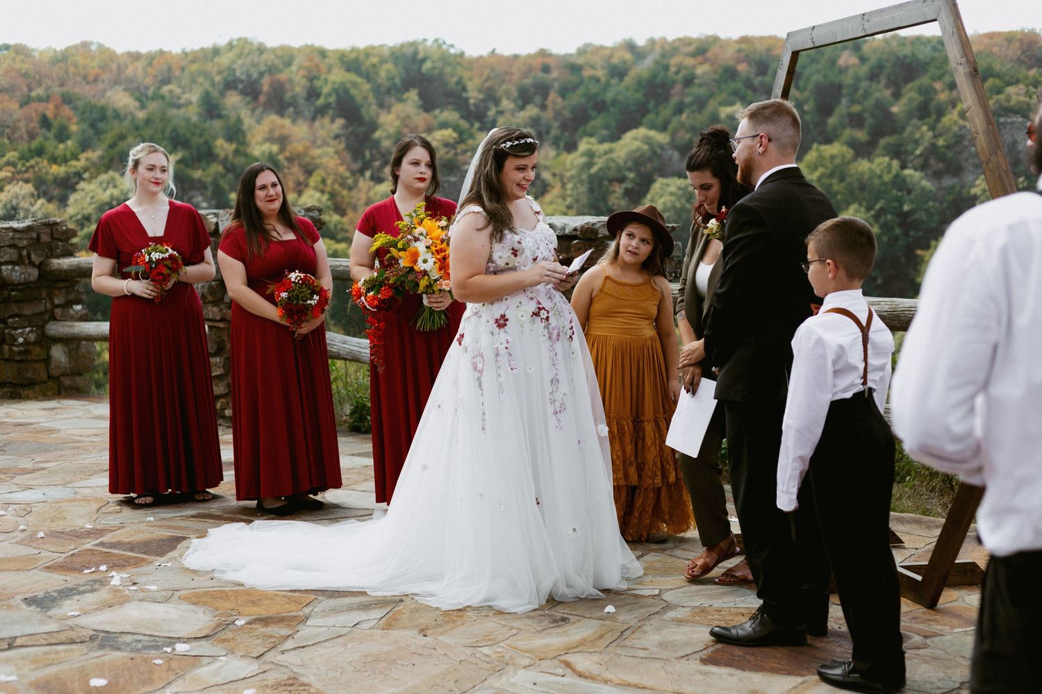 Destination mountaintop wedding at Mount Magazine near Little Rock Arkansas, adventure elopement photography.