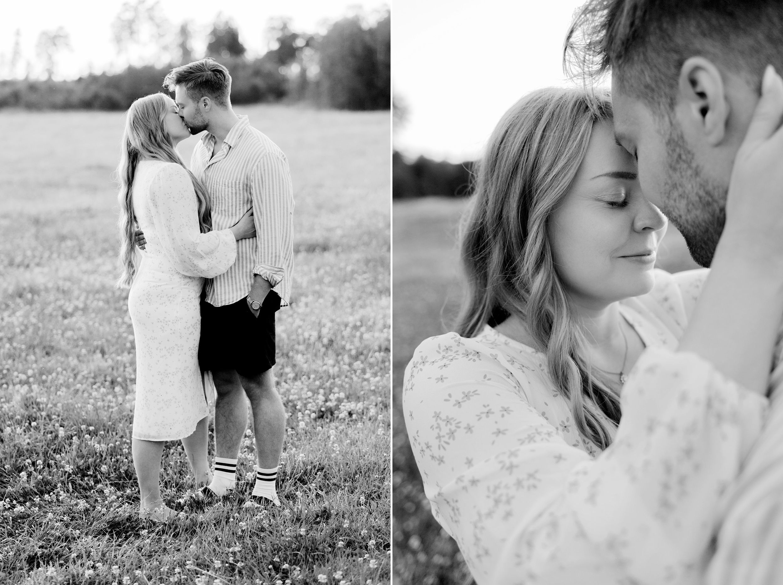 Parfotografering med Martina och Sebastian i Borgvik utanför Karlstad. Fotograf Rebecca Nordin.