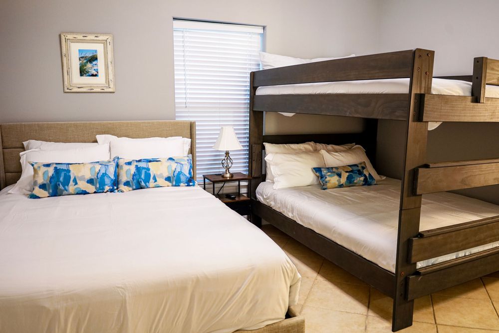 A collage of modern bedroom interiors showing white bedding, wooden furniture, and minimalist decor in natural light.