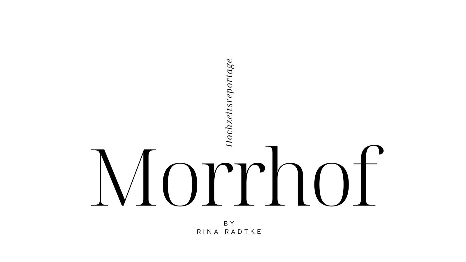 Minimalistisches Textdesign mit dem Wort „Morrhof“ in eleganter Schrift – stilvolle Gestaltung für heiraten im Morrhof.