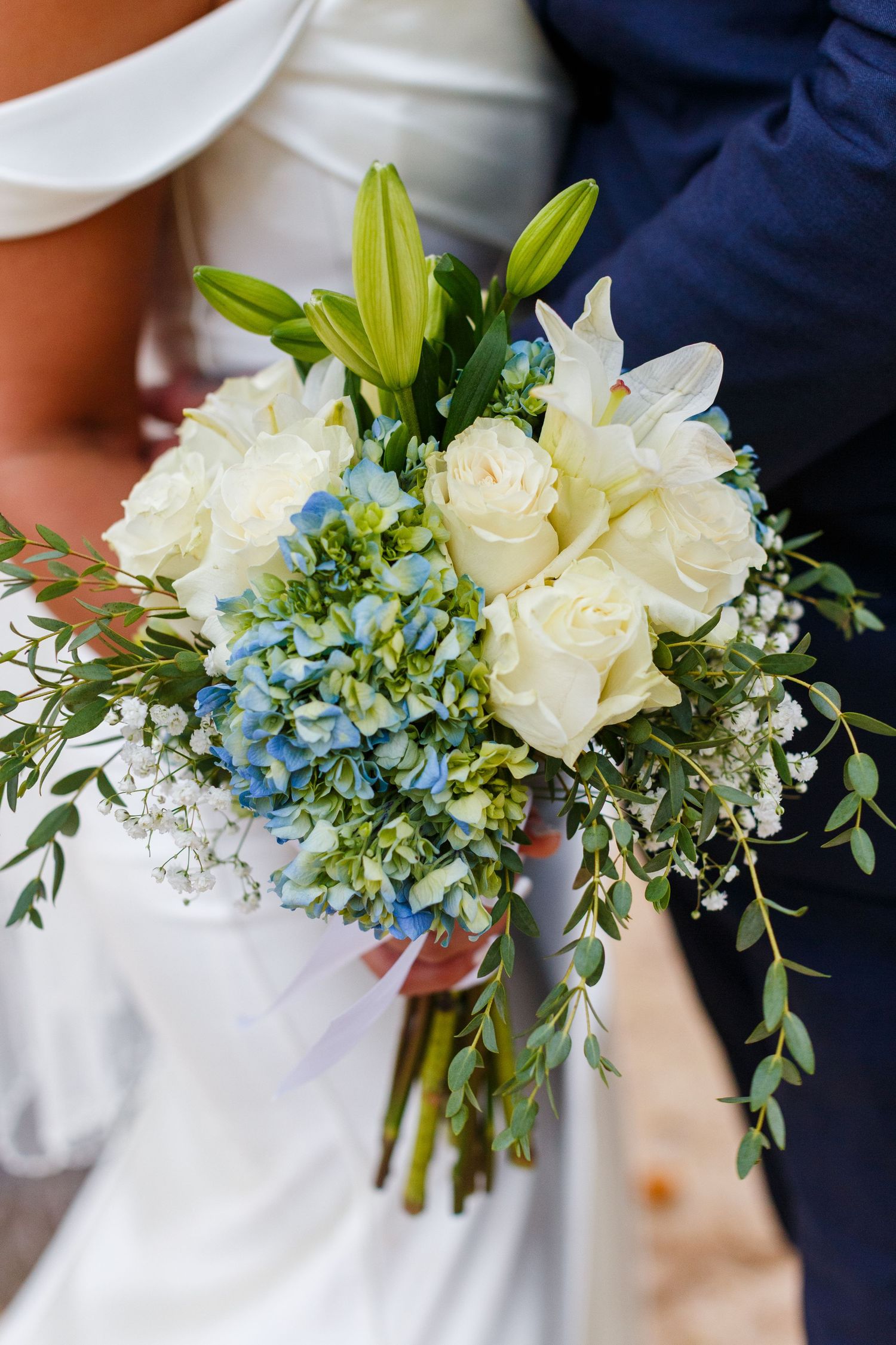 Wedding bouquet. Intimate beach wedding in Palmas del Mar, Puerto Rico.