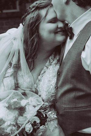 Black & White Moody Wedding Photo taken in Blacksburg, Va.