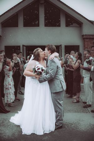 Bubble Exit Wedding Photo taken in Blacksburg, Va.