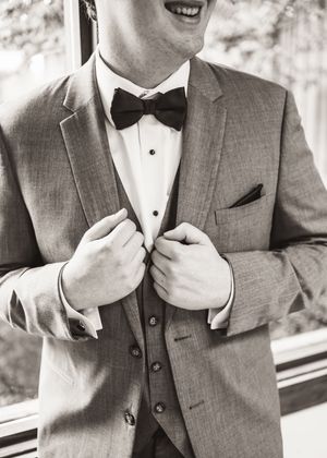 Black & White Groom Getting Ready Photo taken in Blacksburg, Va.
