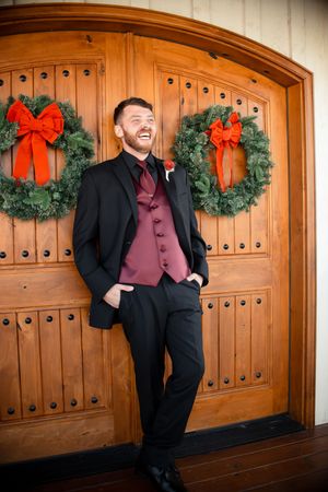 Groom on Wedding Day Portrait taken at White Chapel Farm and Venue in Hillsville, VA.