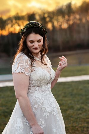 Bridal Portrait at Golden Hour taken at White Chapel Farm and Venue in Hillsville, VA.