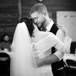 Black & White Wedding First Dance Photo taken in North Carolina.