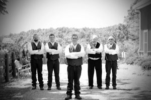 Black & White Groomsmen Photo taken at Selah Springs in Riner, Va.