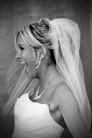 Black & White Candid Bride Photo taken in Wytheville, Va.
