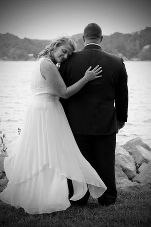 Black & White Bride and Groom Portrait taken at Claytor Lake in Dublin, Va.