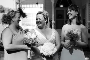 Black and White Bridal Party Portrait taken at Asbury Church in Rural Retreat, Va.