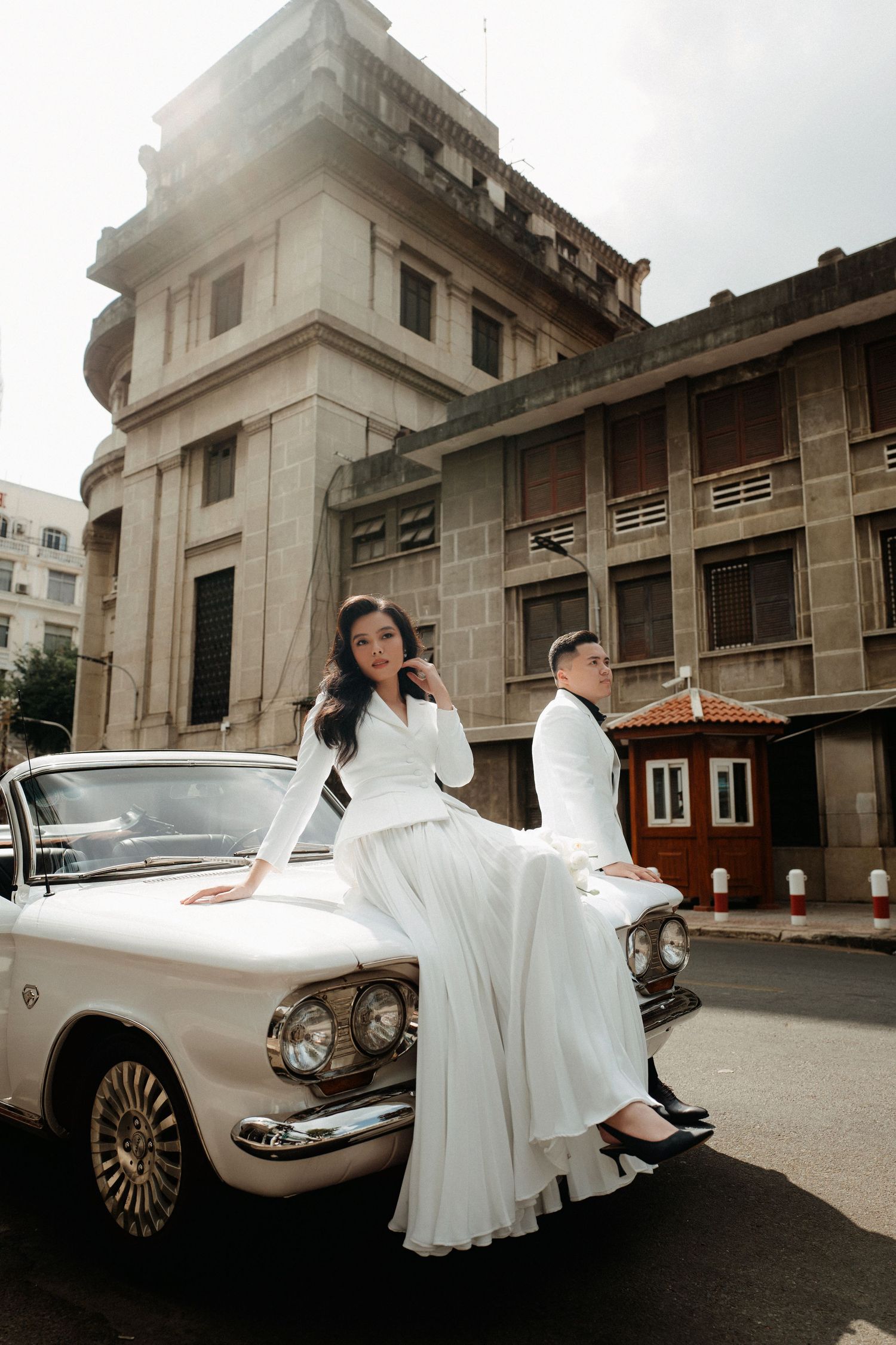 Luxury city prewedding photography in Vietnam with cinematic mood